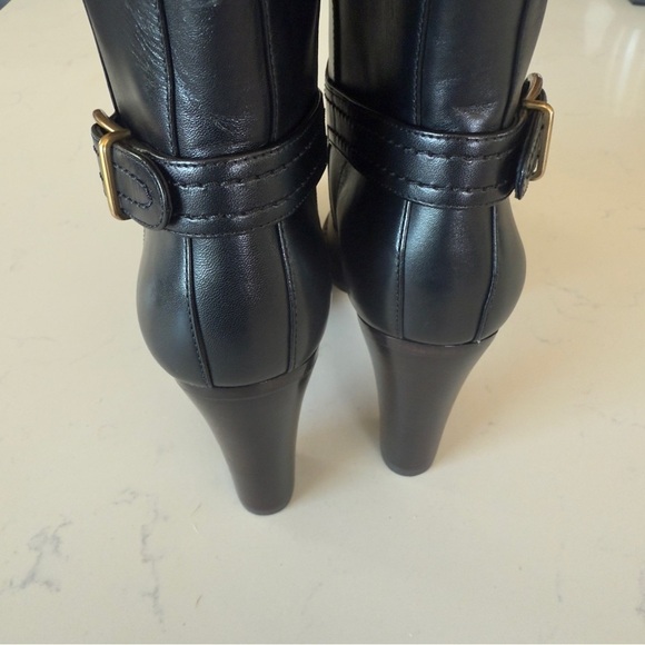 VERONICA BEARD Mabel Black leather knee high boots NEW Size: 6M - Picture 5 of 8